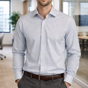 Like New Jhane Barnes dress shirt 15 32/33. Striped. Business.Non Iron Cotton